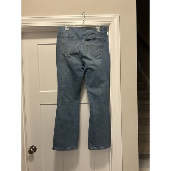 Lee Heritage Pull On Boot Cut Jeans Size Large Slimming Shaping Stretchy Pocket - Picture 4 of 7